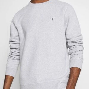All Saints Raven Crew Sweatshirt In Gray Heather Size XS